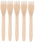 BIODEGRADABLE DISPOSABLE BIRCHWOOD WOODEN FORKS 16.5CM 100/PK