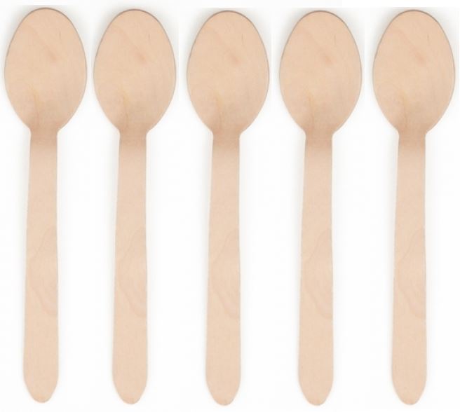 BIODEGRADABLE DISPOSABLE BIRCHWOOD WOODEN SPOONS 100/PK