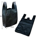 ARIES BLACK HI-TENSILE VEST BOTTLE CARRIER BAG 46 X 21CM 80/PK