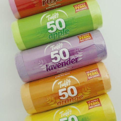 TUFFY FRAGRANCE SCENTED PEDAL BIN LINERS / BAGS 50 BIN LINERS