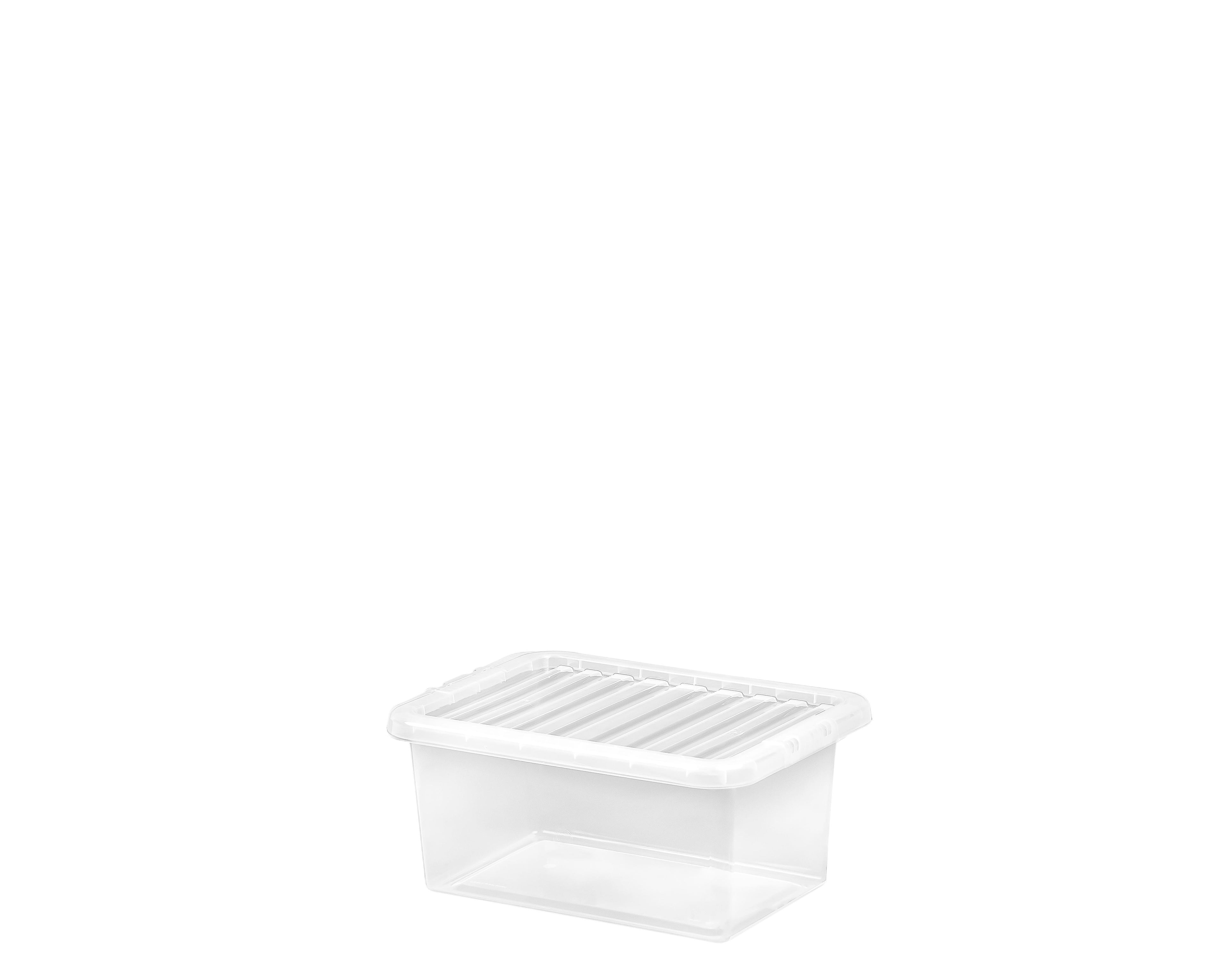 WHAM CRYSTAL CLEAR PLASTIC STORAGE BOX WITH LID 11 LITRE