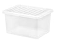 WHAM CRYSTAL CLEAR PLASTIC STORAGE BOX WITH LID 25L