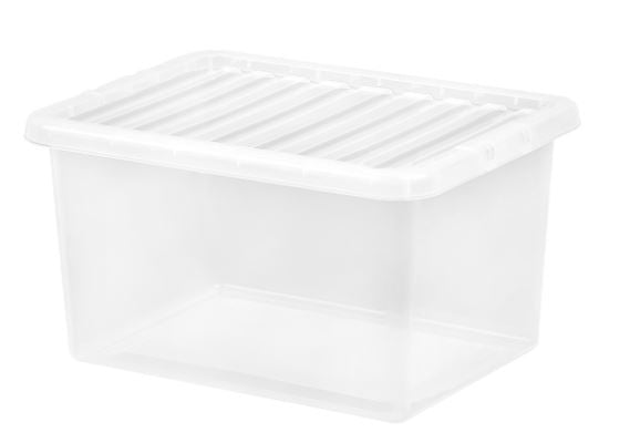 WHAM CRYSTAL CLEAR PLASTIC STORAGE BOX WITH LID 25L