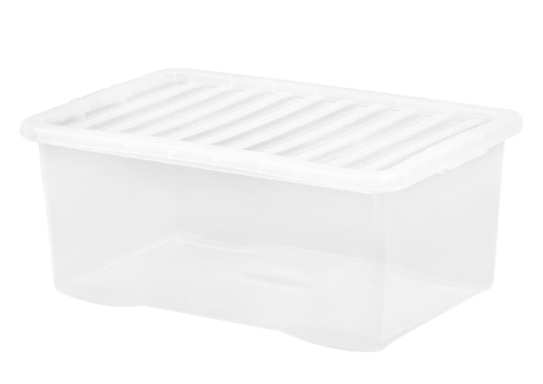 WHAM CRYSTAL 45L STORAGE BOX & LID CLEAR