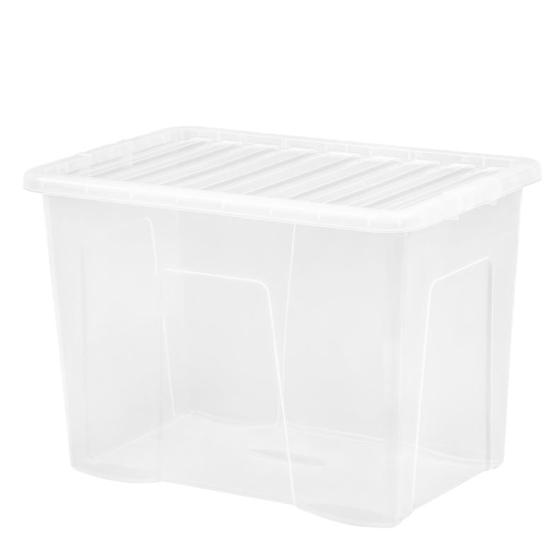 WHAM CRYSTAL 80L STORAGE BOX & LID CLEAR