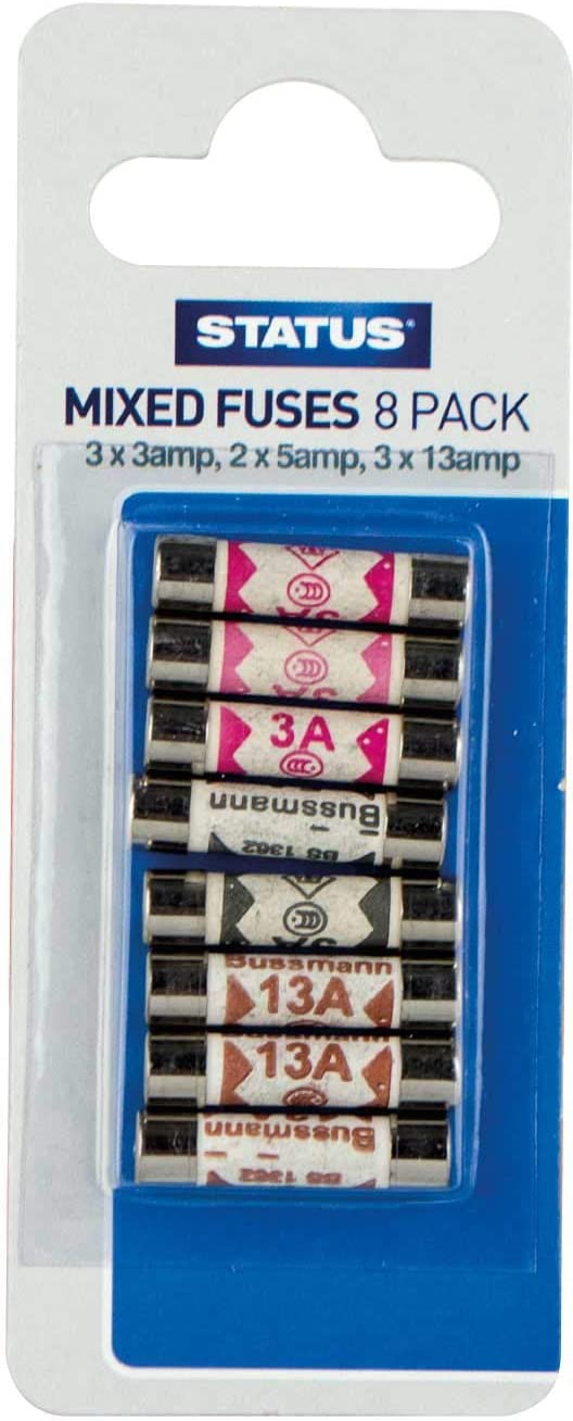 STATUS MIXED 3 A 5 A 13 A PLUG FUSES 8/PK