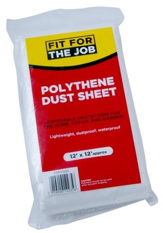 FIT FOR THE JOB POLYTHENE DUST SHEET 12' X 12'