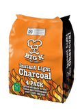 BIG K INSTANT LIGHTING CHARCOAL BAGS 4 X 1KG