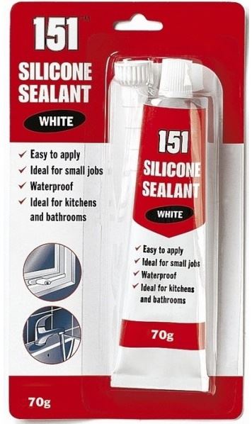 151 MULTI PURPOSE WHITE SILICONE SEALANT TUBE 70G