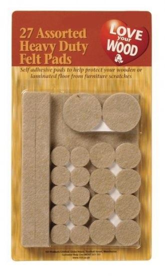 LOVE YOUR WOOD ASSORED HAVY DUTY FELT PADS 27/PK