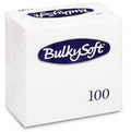 BULKY SOFT 2PLY 4 FOLD NAPKINS 33CM X 33CM 100/PK - WHITE