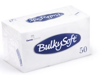 BULKY SOFT 2PLY 8 FOLD NAPKINS 33CM X 33CM 50/PK - WHITE