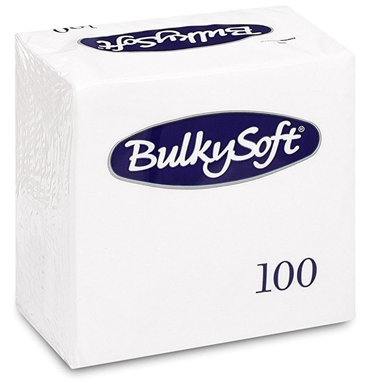 BULKY SOFT COCKTAIL NAPKINS 2 PLY 4 FOLD 24CM X 24CM 100/PK - WHITES