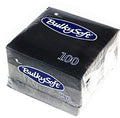 BULKY SOFT COCKTAIL NAPKINS 2 PLY 4 FOLD 24CM X 24CM 100/PK- BLACK