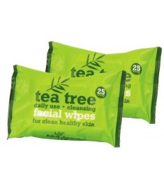 TWIN PACK TEA TREE TWIN PACK FACE WIPES 25 PCS