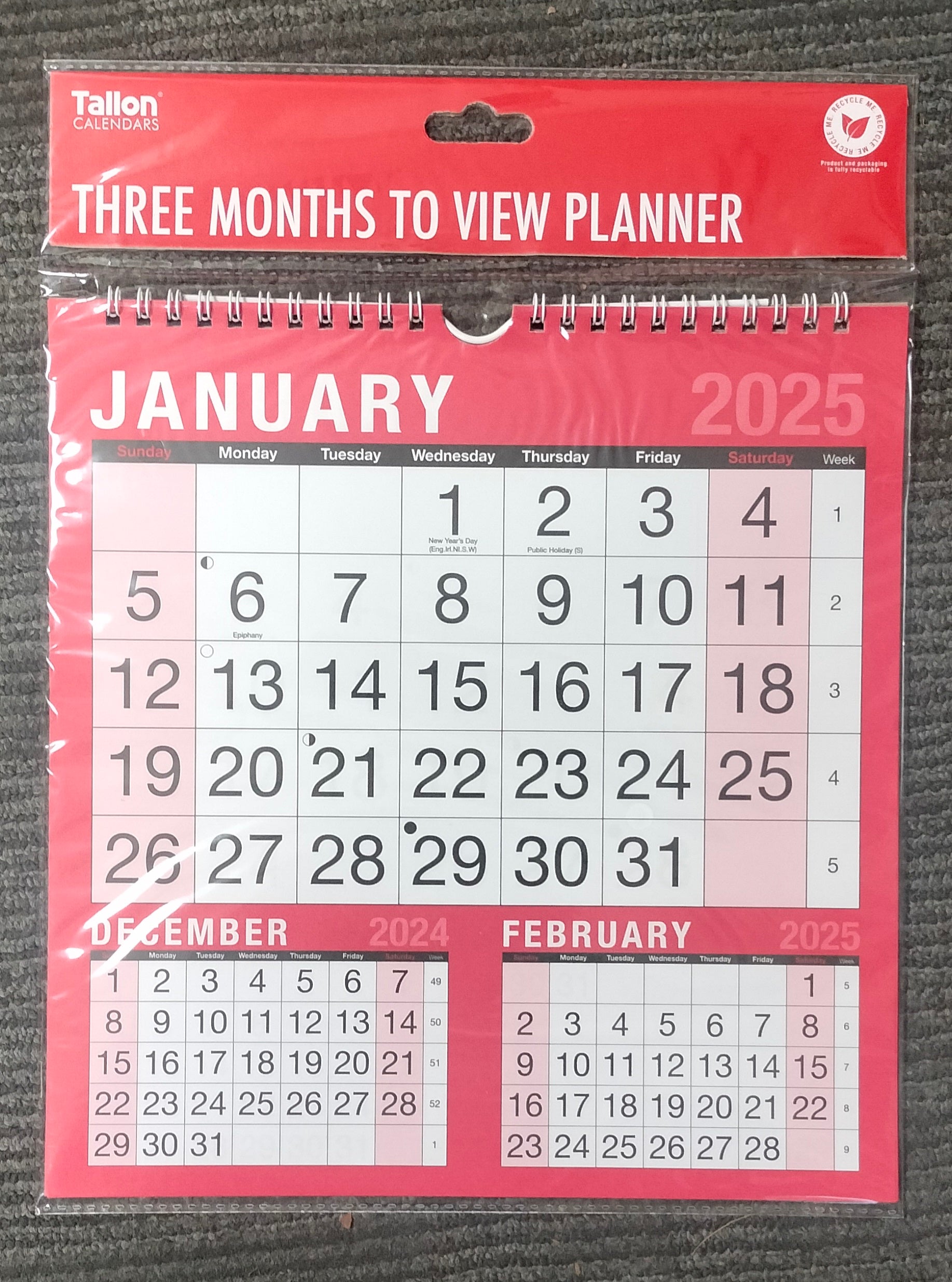 YEAR 2027 3 MONTH TO VIEW COMMERCIAL PLANNER