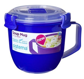 SISTEMA KLIP IT SOUP MUG SMALL 565ML ASSORTED COLOUR