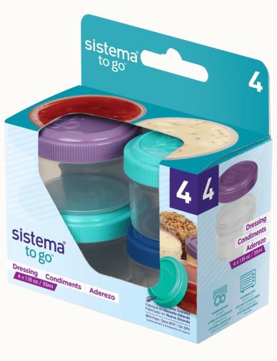 4 PCS SISTEMA DRESSING POTS TO GO CONTAINERS 35ML