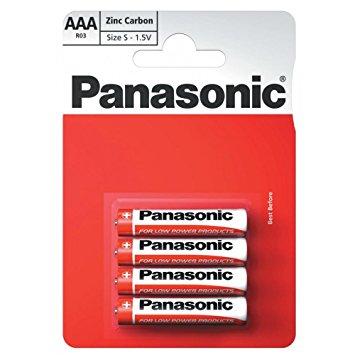 PANASONIC ZINC BATTERY AAA R03R - 4 PACK