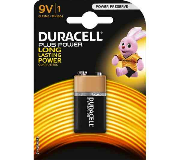 DURACELL PLUS 9V MN1604 6LR61 6LF22 PP3 BATTERY