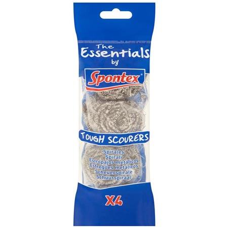 SPONTEX ESSENTIAL TOUGH SCOURER 4 PCS