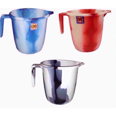 ASSORTED COLOUR PLASTIC MUG 1.5 LTR DOUBLE COLOUR