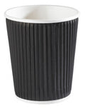 BLACK KRAFT RIPPLE WALL HOT DRINK 25 CUP ( 227ML / 8OZ)