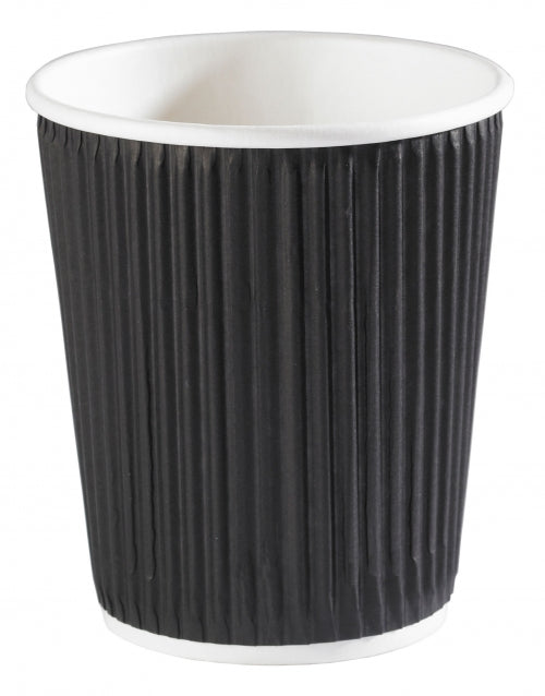 BLACK KRAFT RIPPLE WALL HOT DRINK 25 CUP ( 227ML / 8OZ)