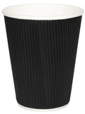 BLACK KRAFT RIPPLE WALL HOT DRINK 25 CUP ( 340ML / 12OZ )