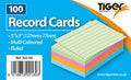 TIGER COLOUR RECORD CARDS 5 INCH X 3 INCH 100/SHEETS