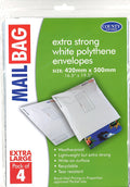 COUNTY 4 PACK EXTRA LARGE MAIL BAGS POLYTHENE