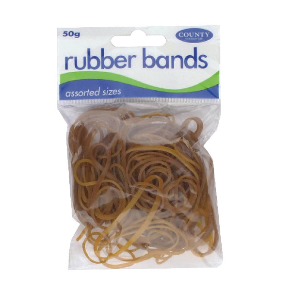COUNTY NATURAL 50 GM RUBBER BANDS HANG