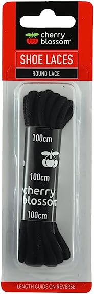CHERRY BLOSSOM BLACK ROUND SHOE LACE 100CM