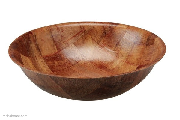 WOOVEN WOOD BOWL 25CM
