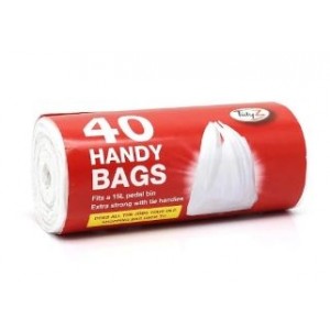 TIDYZ EXTRA STRONG PEDAL BIN HANDY BAGS 15 LITRE PACK OF 40