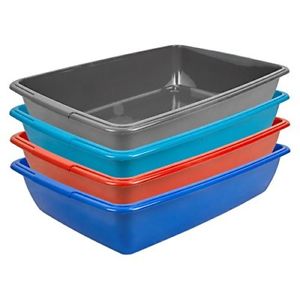 ASSORTED COLOUR WHITEFURZE CAT LITTER TRAY 42CM