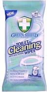 GREENSHIELD ANTI BACTERIAL TOILET CLEANING WIPES 40/PK