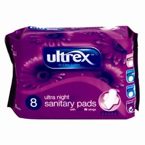 ULTREX ULTRA NIGHT SANITARY WIPES 8S