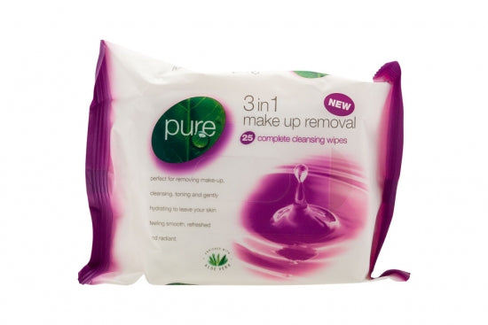 PURE 3-IN-1 MAKE UP REMOVER WIPES 25S