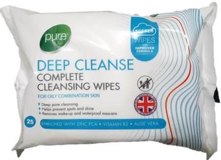 PURE DEEP CLEANSE WIPES PACK OF 25'S