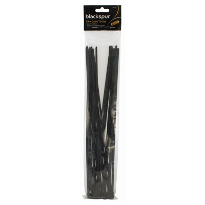 BLACKSPUR 30PC CABLE TIE SET - 15 INCH X 4.8MM - BLACK
