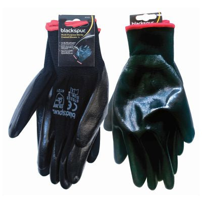 BLACKSPUR MULTI PURPOSE NITRILE COATED GLOVES - LARGE