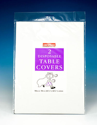 CAROLINE WHITE PAPER TABLE COVER SQUARE 90CM X 90CM PACK OF 2