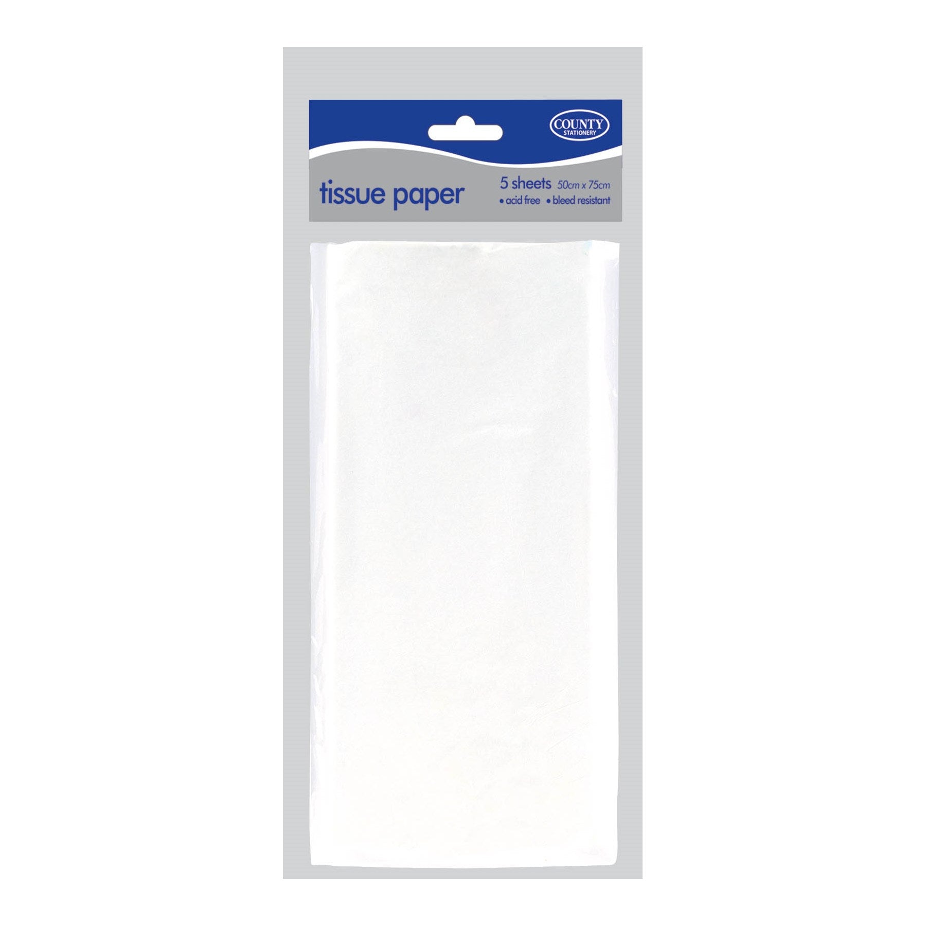 COUNTY TISSUE PAPER 50CM X 75CM 5/PK - WHITE