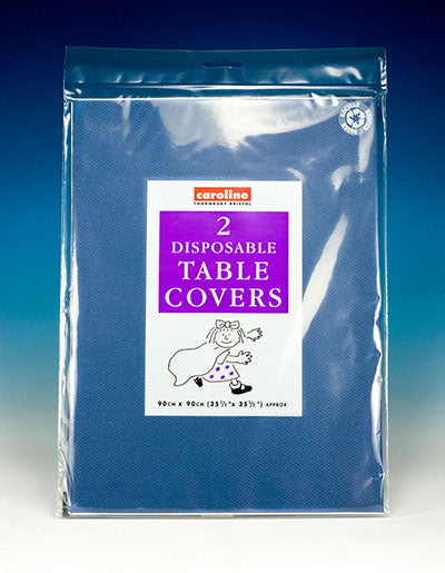 CAROLINE DARK BLUE SQUARE PAPER TABLE COVERS 90CM X 90CM 2 PK