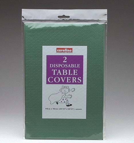 CAROLINE DARK GREEN SQUARE PAPER TABLE COVERS 90CM X 90CM 2 PK