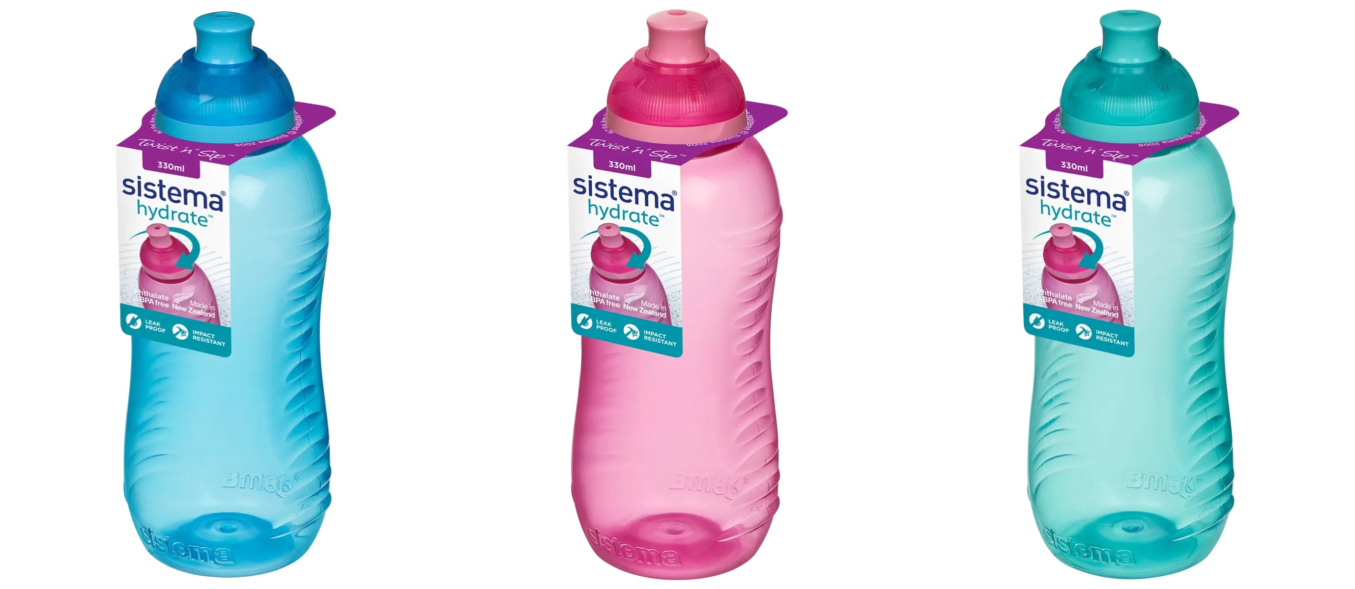 SISTEMA TWIST N SIP WATER BOTTLE 330ML