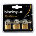 BLACKSPUR BRASS PADLOCK 20MM PACK OF 3