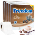 FREEDOM 3 PLY TOILET ROLLS SHEA BUTTER PACK OF 5 X 9 ROLLS