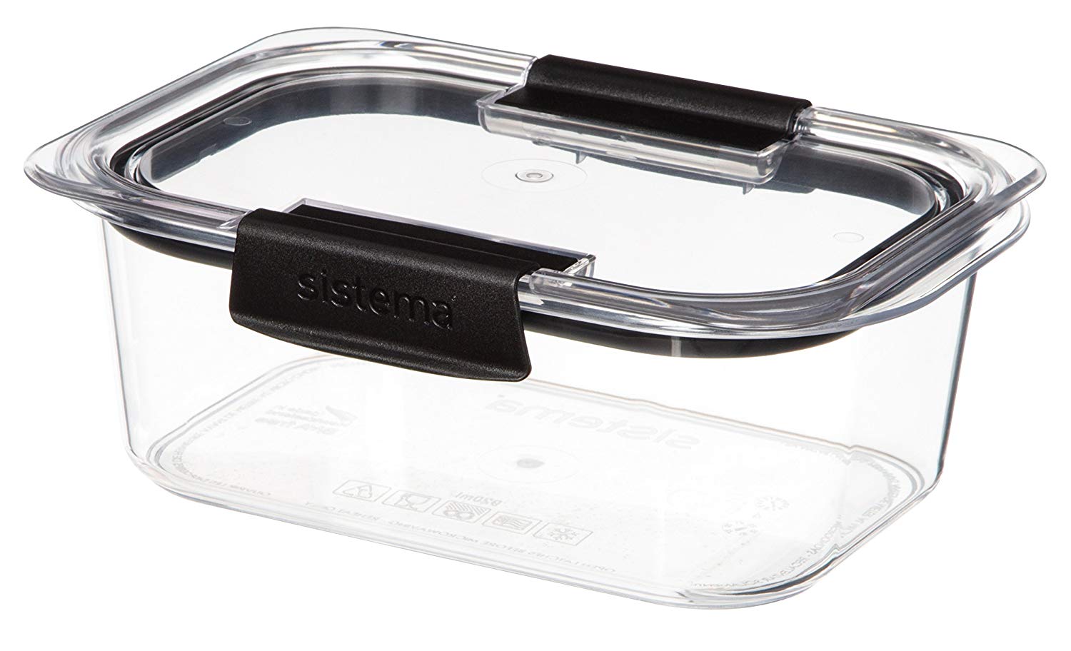 SISTEMA BRILLANCE LEAK PROOF FOOD STORAGE CONTAINER CLEAR WITH GREY 920ML